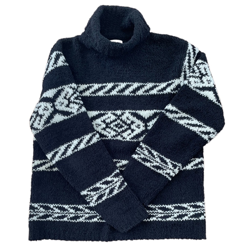 Yarnworks Black and White polyester and acrylic Sweater. Size Medium. - Picture 1 of 11